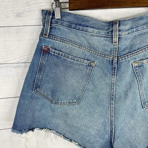 BDG Womens size 31 Denim Cut Off Raw Hem High Waist Button Fly Jean Shorts - Picture 7 of 11